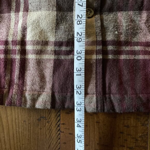 St John Bay Men’s Lined Work Shirt Burgundy Size Large - Picture 6 of 7